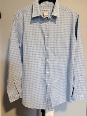 Cabin Creek Light Blue Plaid Dress Shirt